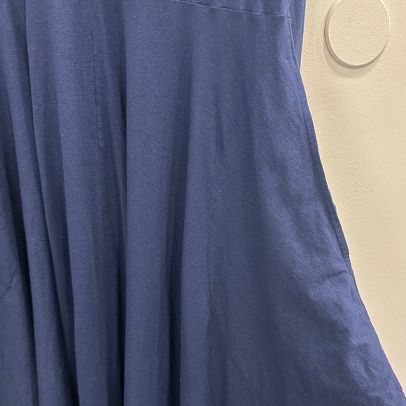 Peruvian Connection Ariana Navy Blue Stretch Jersey Turtleneck Midi Dress Large - Picture 6 of 13